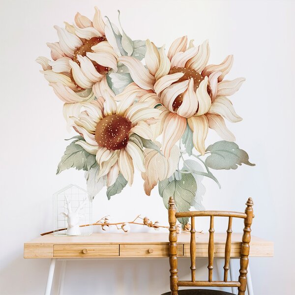 Nálepka na stenu Sunflower - tri slnečnice Rozmery: 50 x 46 cm