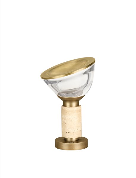 Stolová lampa Loris mosadzná a prírodná 3 W