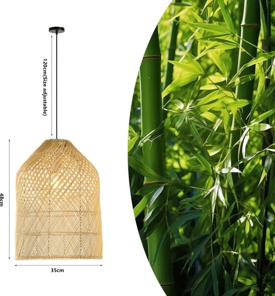 Immax 08259L - Luster na lanku PELO 1xE27/40W/230V pr. 35 cm ratan