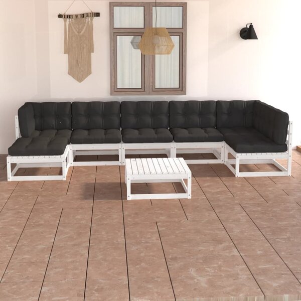 Maison Exclusive - 8-dielna záhradná sedacia súprava+podložky, borovicový masív