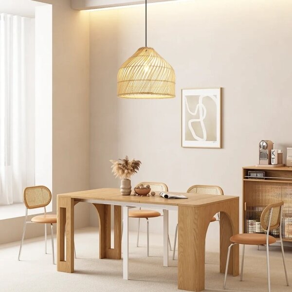 Immax 08264L - Luster na lanku PELO 1xE27/40W/230V pr. 40 cm ratan