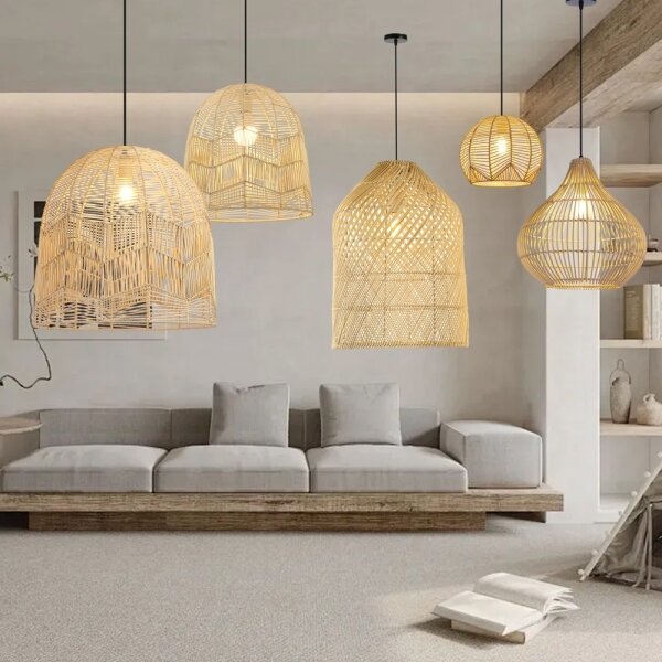 Immax 08262L - Luster na lanku PELO 1xE27/40W/230V pr. 40 cm ratan