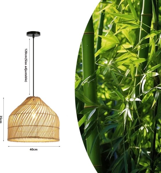Immax 08264L - Luster na lanku PELO 1xE27/40W/230V pr. 40 cm ratan
