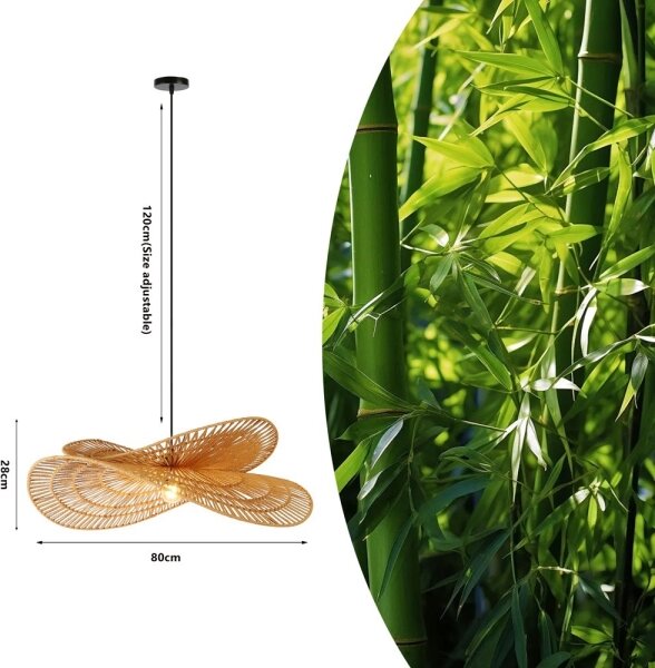 Immax 08266L - Luster na lanku MARIPOSA 1xE27/40W/230V pr. 80 cm juta
