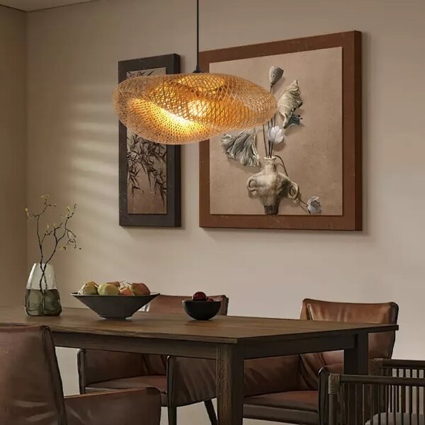 Immax 08269L - Luster na lanku HILO 1xE27/40W/230V pr. 60 cm bambus