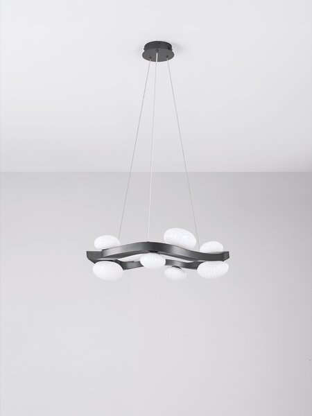 Závesné svietidlo Severo sivé a biele 27 W 60,5 x 165,5 cm – Sivá