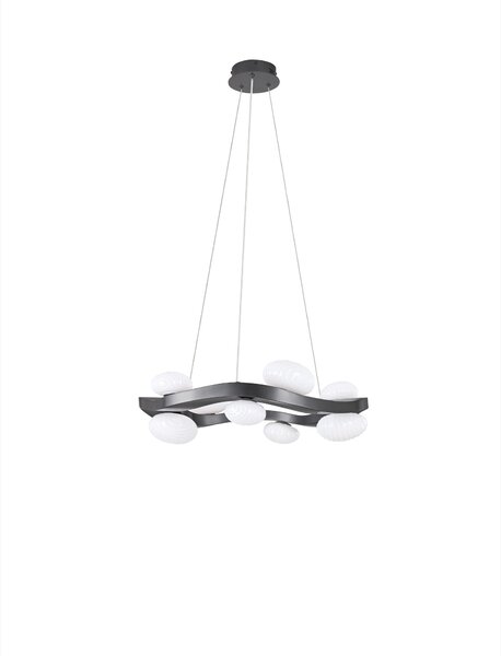 Závesné svietidlo Severo sivé a biele 27 W 60,5 x 165,5 cm – Sivá