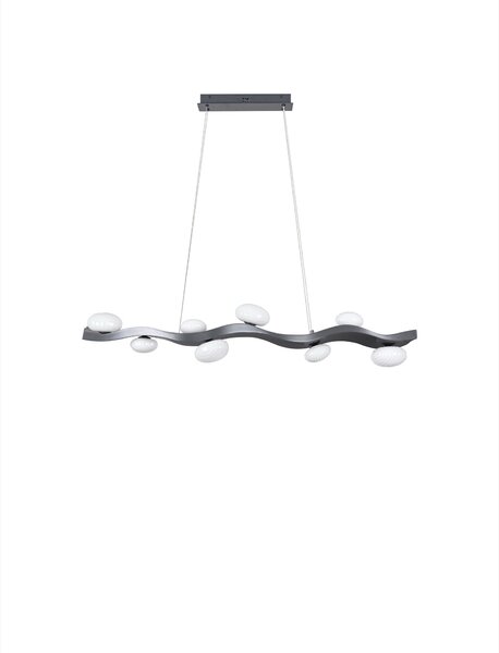 Závesné svietidlo Severo sivé a biele 27 W 125 x 19 x 165,5 cm – Sivá