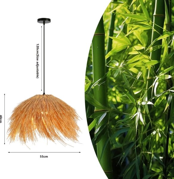 Immax 08272L - Luster na lanku NATURALEZA 1xE27/40W/230V pr. 55 cm ratan