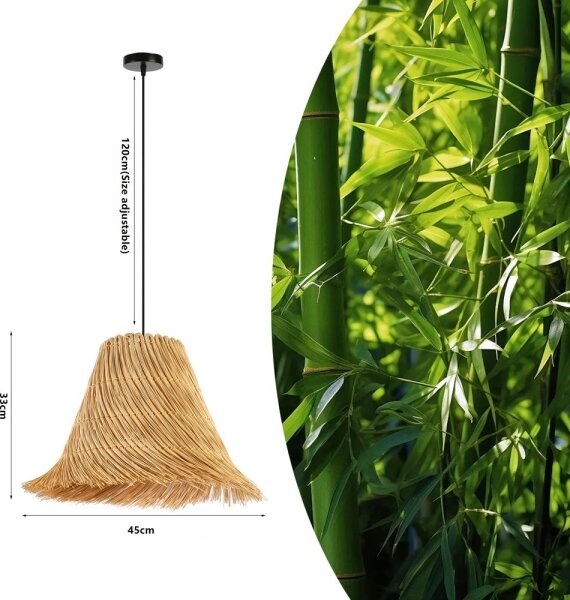 Immax 08273L - Luster na lanku NATURALEZA 1xE27/40W/230V pr. 45 cm ratan