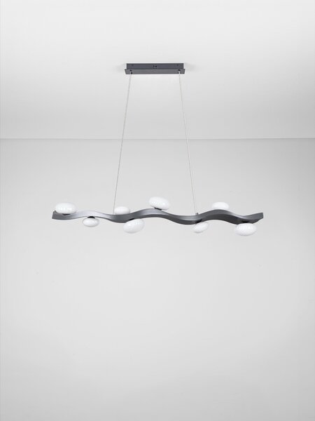 Závesné svietidlo Severo sivé a biele 27 W 125 x 19 x 165,5 cm – Sivá