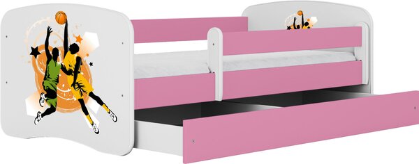 POSTEĽ PRE DETI A MLÁDEŽ 80/160 cm, biela, pink MID.YOU - Detské izby, Online Only