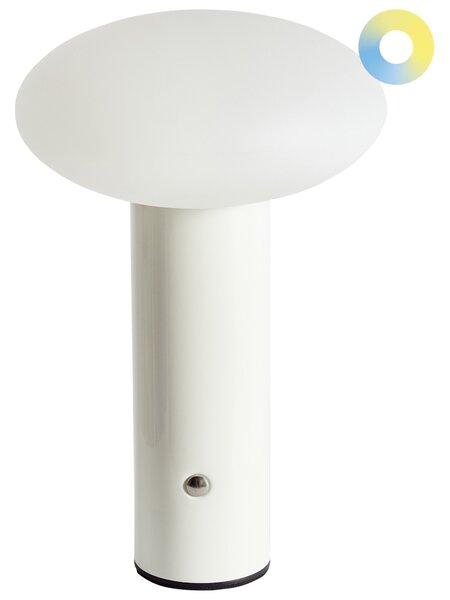 Stolná LED lampa biela bezdrôtová železná s tienidlom moderné osvetlenie do interiéru