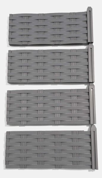 Sinsay - Záhradné ploty s pleteným vzorom 4 pack - tmavosivá