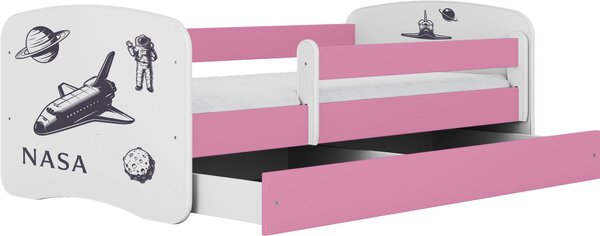 POSTEĽ PRE DETI A MLÁDEŽ 80/160 cm, biela, pink MID.YOU - Detské izby, Online Only