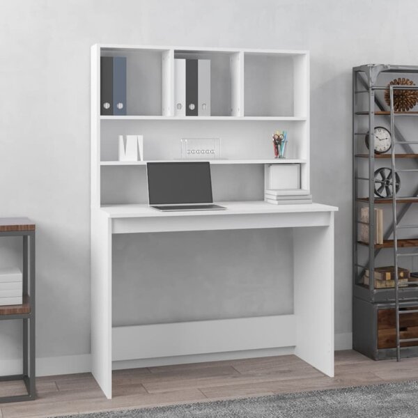 Maison Exclusive - písací stôl s policou Biela 102x45x148 cm Drevený materiál