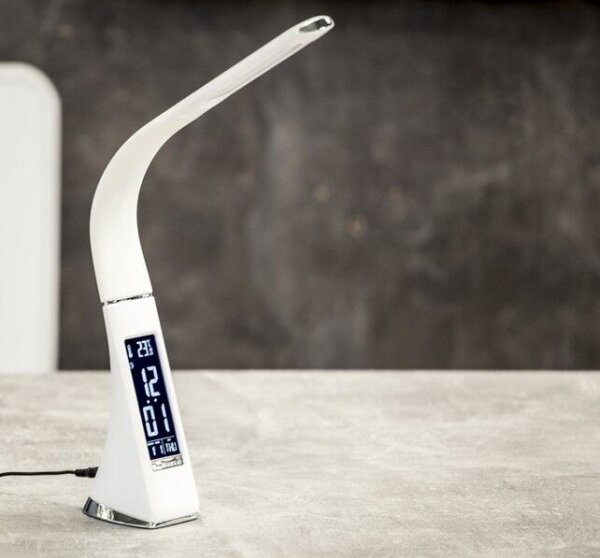 Brilagi - LED Stmievateľná stolná lampa s displejom PELLE LED/7W/230V biela