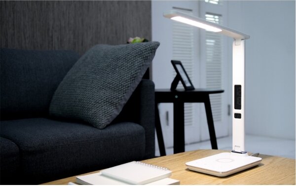 Immax 08966L- LED Stmievateľná lampa s bezdr. nabíjaním KINGFISHER 8,5W/230V biela