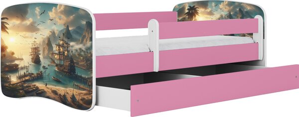POSTEĽ PRE DETI A MLÁDEŽ 80/160 cm, biela, pink MID.YOU - Detské izby, Online Only