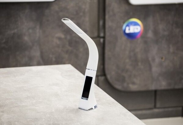 Brilagi - LED Stmievateľná stolná lampa s displejom PELLE LED/7W/230V biela