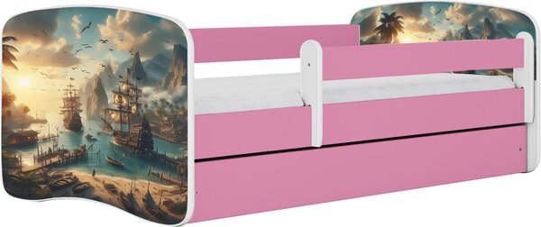 POSTEĽ PRE DETI A MLÁDEŽ 80/160 cm, biela, pink MID.YOU - Detské izby, Online Only