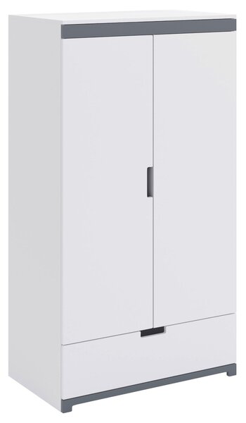 DETSKÁ ŠATNÍKOVÁ SKRIŇA, sivá, biela, 100/182/57 cm MID.YOU - Detské izby, Online Only