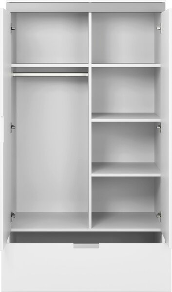 DETSKÁ ŠATNÍKOVÁ SKRIŇA, sivá, biela, 100/182/57 cm MID.YOU - Detské izby, Online Only