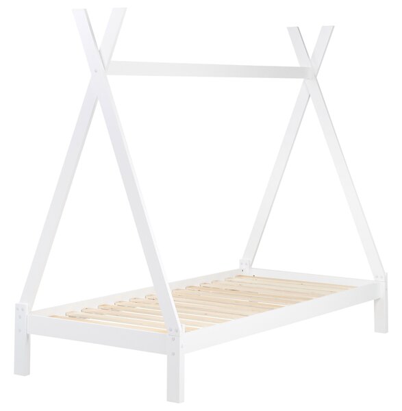 Detská posteľ teepee biela borovicové drevo 90 x 200 cm jednolôžko pre deti lamelový rám postele