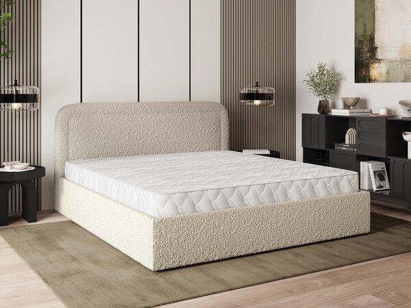 Manželská čalúnená posteľ s úložným priestorom Benira Q 140x200 - béžová