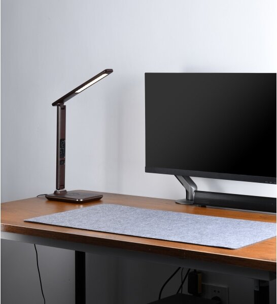 Brilagi-LED Stmievateľná LED lampa REGINA s bezdrôtovým nabíjaním, 8,5 W, 230 V, hnedá