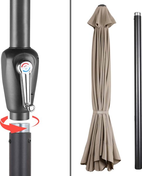 Záhradný slnečník Maui Ø330 cm - taupe