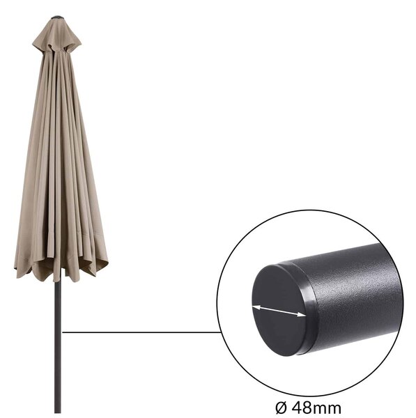Záhradný slnečník Maui Ø330 cm - taupe