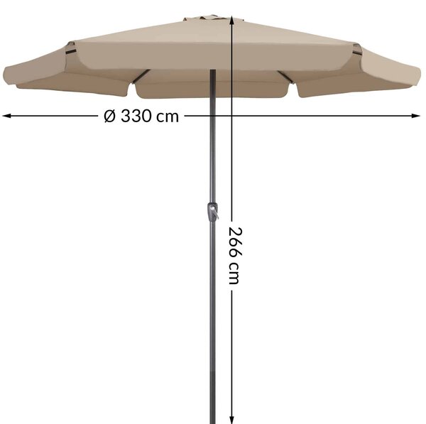 Záhradný slnečník Maui Ø330 cm - taupe