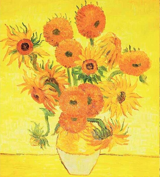 Vliesové fototapety, rozmer 225 cm x 250 cm, slnečnicai - Vincent Van Gogh, DIMEX MS-3-0252