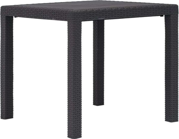 Maison Exclusive - Záhradný stôl hnedý 79x79x72 cm plastový ratanový vzhľad