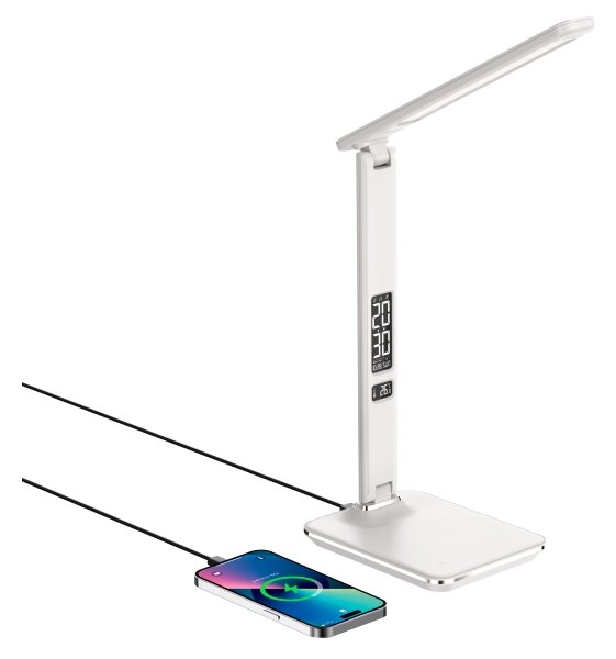 Immax 08966L- LED Stmievateľná lampa s bezdr. nabíjaním KINGFISHER 8,5W/230V biela