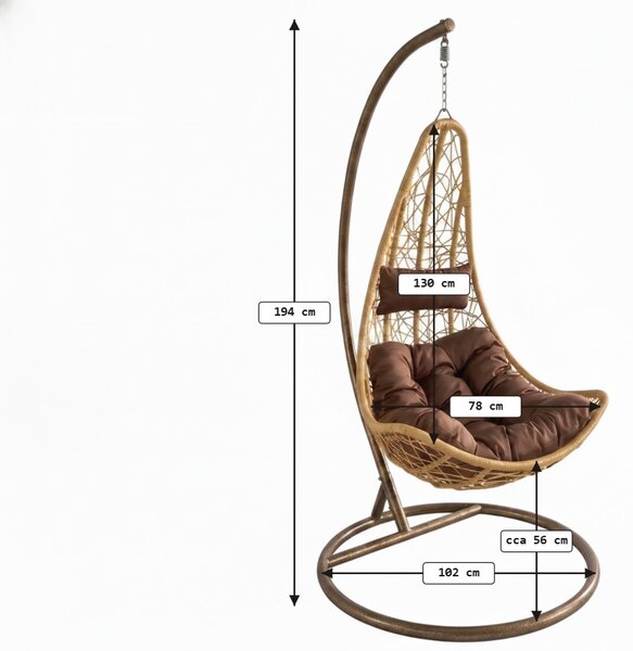 Žlté závesné kreslo AMAZONIA so stojanom