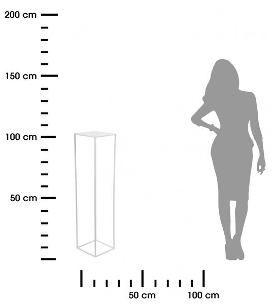 HowHomely Květinový stojan Basy 100 cm bílý