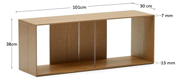 Modulárny policový systém v dekore duba v prírodnej farbe 101x38 cm Litto – Kave Home