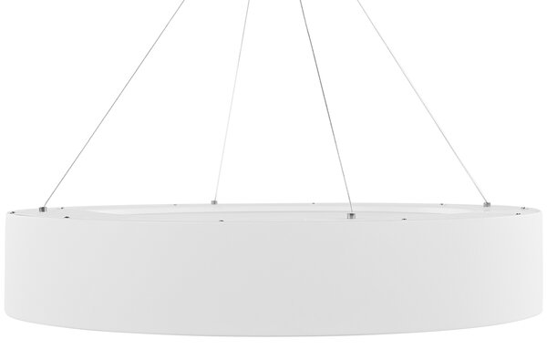 Závesná lampa biela oceľová integrované LED svetlo okrúhle elegantné svietidlo moderný glamour dizajn