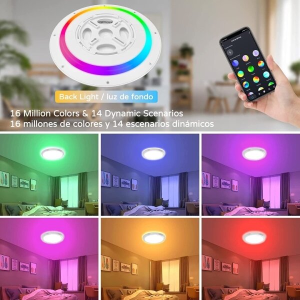 Immax NEO 07166-B40-LED RGBCCT Stmievateľné svietidlo 50W/230V Wi-Fi Tuya černá+DO