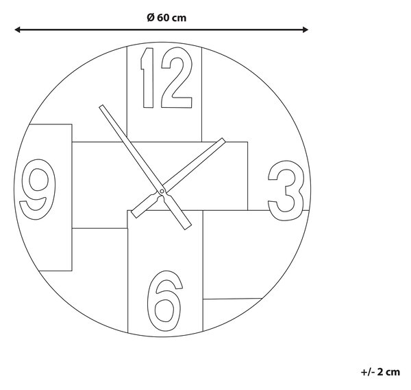 Nástenné hodiny svetlé drevo okrúhle 60 cm ručne vyrobené rustikálny minimalistický štýl