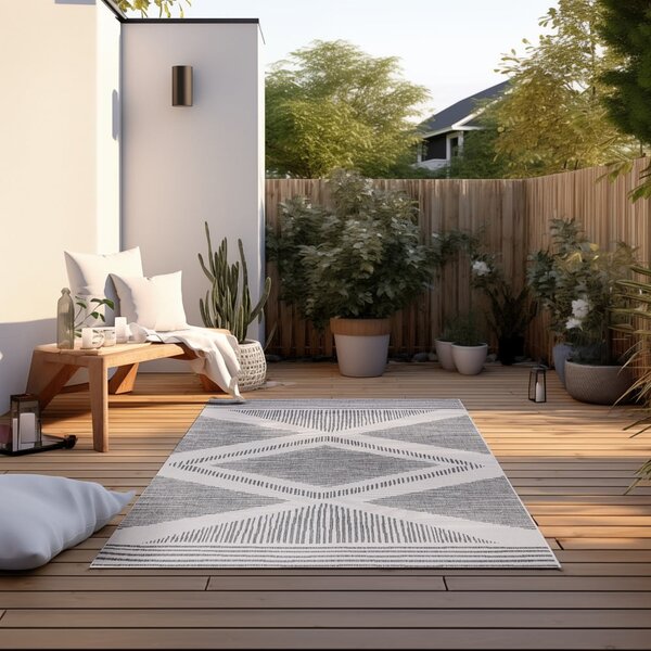 Krémovo-sivý vonkajší koberec 80x150 cm Gemini – Elle Decoration