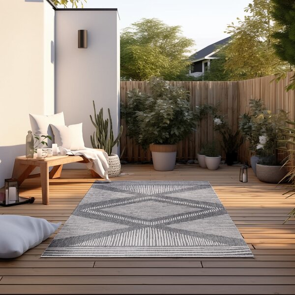 Krémovo-sivý vonkajší koberec 80x150 cm Gemini – Elle Decoration
