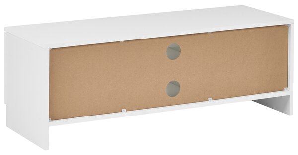 TV stolík biely drevotrieska 102 cm 2 skrinky 2 police úložný nábytok škandinávsky dizajn obývacia izba