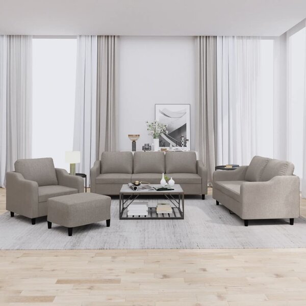 Maison Exclusive – 4-dielna sedacia súprava s vankúšmi, látka v odtieni taupe