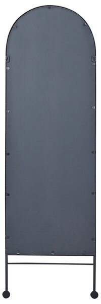Nástenné zrkadlo čierne železo sklo 45 x 145 cm oválne závesné dekorácie moderný minimalistický štýl obývačka spálňa predsieň