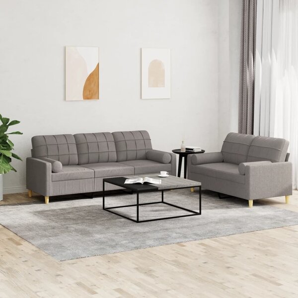 Maison Exclusive – 2-dielna sedacia súprava s vankúšmi, látka v odtieni taupe