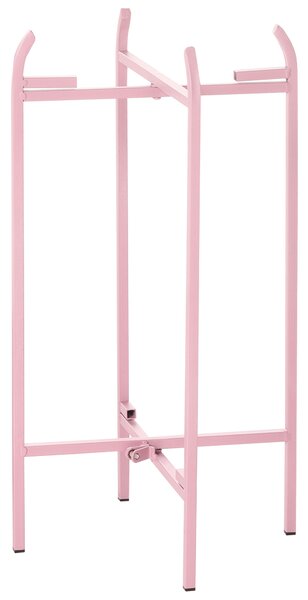 Kvetináč na podstavci ružová železo 25 x 25 x 60 cm dekoratívny vyvýšený kvetináč interiér exteriér stojan na rastliny