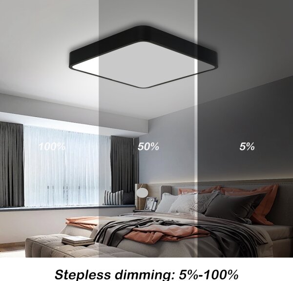 Brilagi -LED Stmievateľné svietidlo POOL SQUARE LED/48W/230V 3000-6000K 50x50 cm čierna +DO